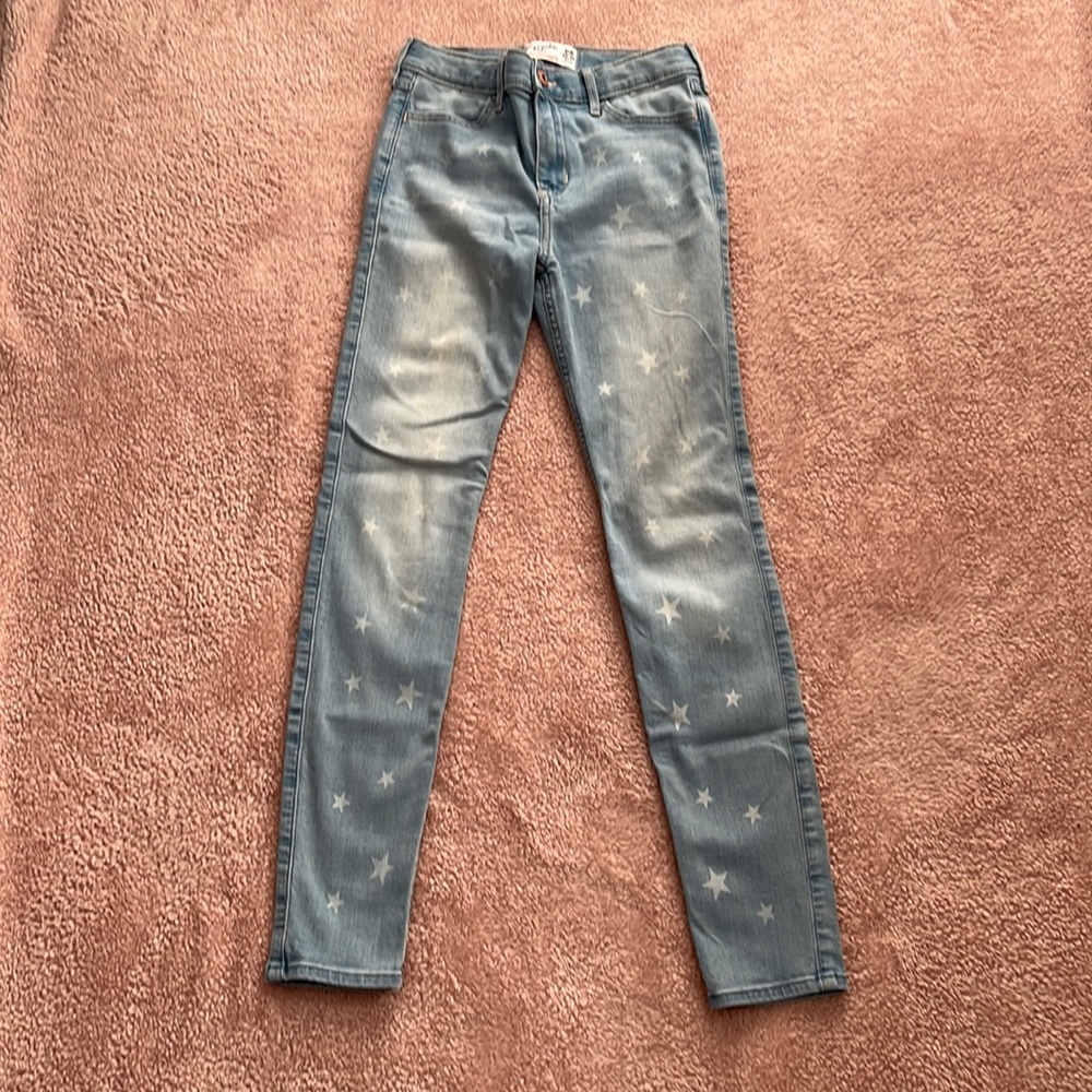 star pattern skinny jeans